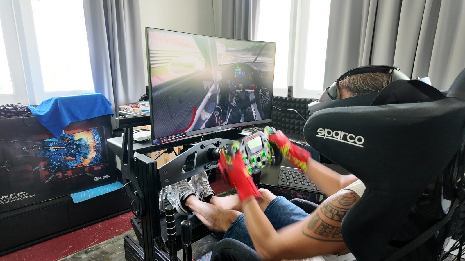 Sim racing rig with telemetry at SIMPRO Academy, Boat Lagoon Phuket